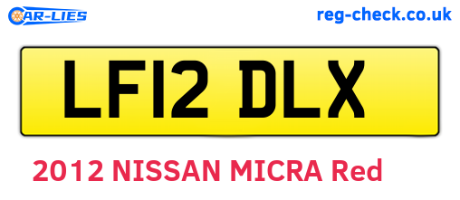 LF12DLX are the vehicle registration plates.