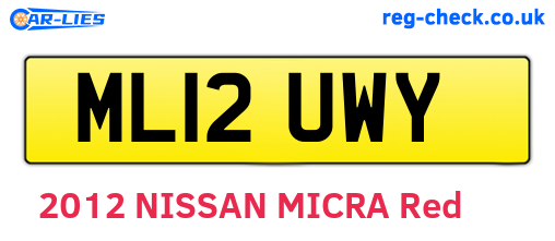 ML12UWY are the vehicle registration plates.