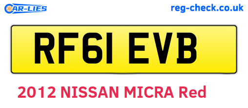 RF61EVB are the vehicle registration plates.