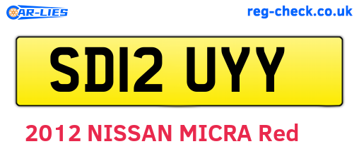 SD12UYY are the vehicle registration plates.