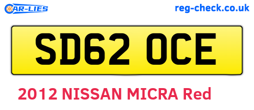 SD62OCE are the vehicle registration plates.