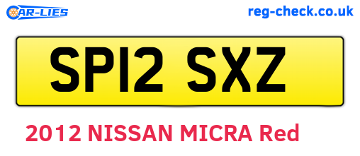 SP12SXZ are the vehicle registration plates.