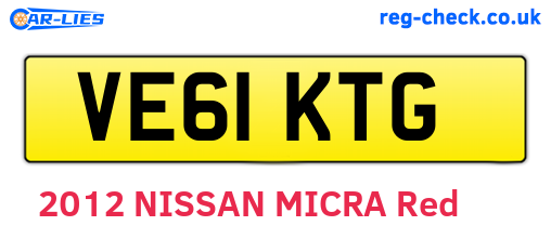 VE61KTG are the vehicle registration plates.