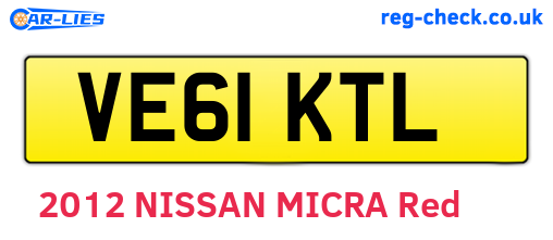 VE61KTL are the vehicle registration plates.