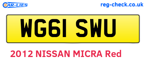 WG61SWU are the vehicle registration plates.