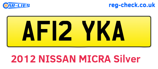 AF12YKA are the vehicle registration plates.