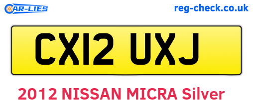 CX12UXJ are the vehicle registration plates.