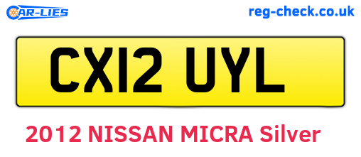 CX12UYL are the vehicle registration plates.