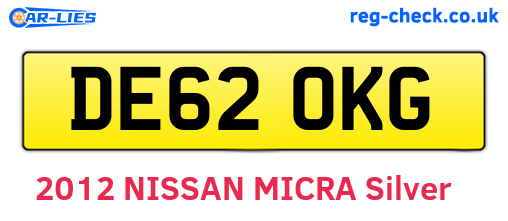 DE62OKG are the vehicle registration plates.
