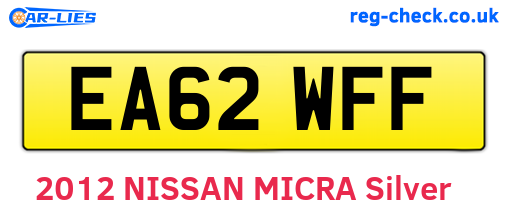 EA62WFF are the vehicle registration plates.