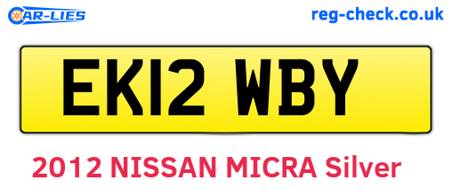 EK12WBY are the vehicle registration plates.