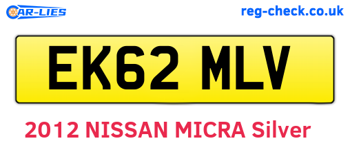 EK62MLV are the vehicle registration plates.