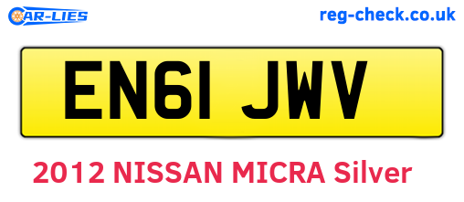 EN61JWV are the vehicle registration plates.