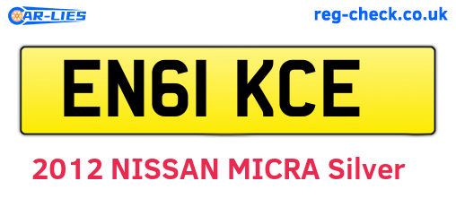 EN61KCE are the vehicle registration plates.