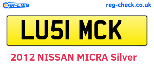 LU51MCK are the vehicle registration plates.