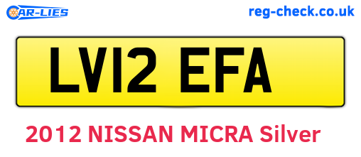 LV12EFA are the vehicle registration plates.