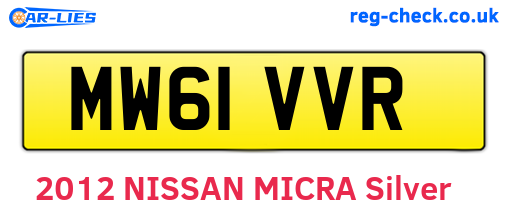 MW61VVR are the vehicle registration plates.