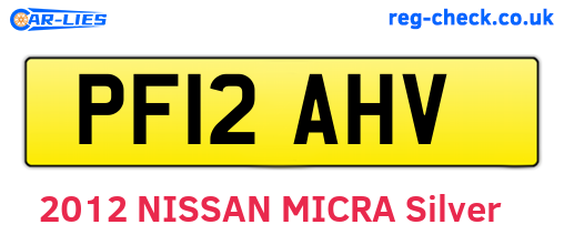 PF12AHV are the vehicle registration plates.