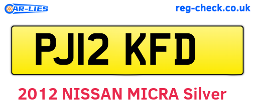 PJ12KFD are the vehicle registration plates.
