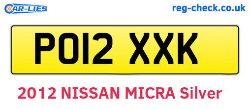 PO12XXK are the vehicle registration plates.