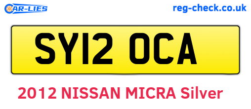 SY12OCA are the vehicle registration plates.
