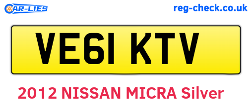 VE61KTV are the vehicle registration plates.