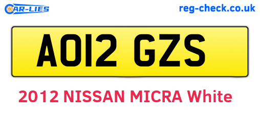 AO12GZS are the vehicle registration plates.