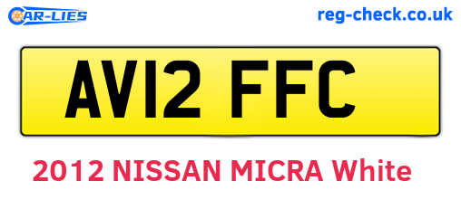 AV12FFC are the vehicle registration plates.