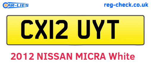 CX12UYT are the vehicle registration plates.