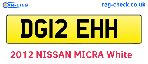 DG12EHH are the vehicle registration plates.