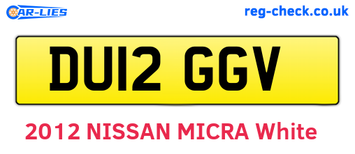 DU12GGV are the vehicle registration plates.