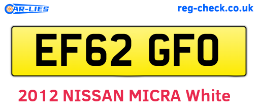 EF62GFO are the vehicle registration plates.