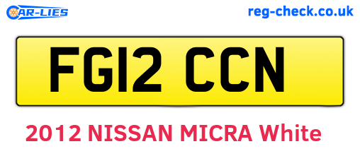 FG12CCN are the vehicle registration plates.