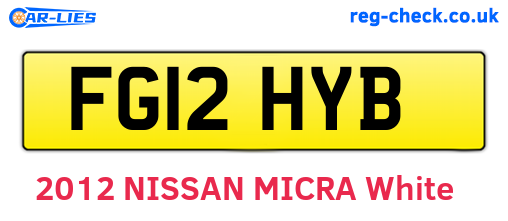 FG12HYB are the vehicle registration plates.
