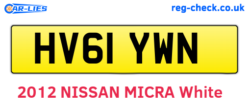 HV61YWN are the vehicle registration plates.