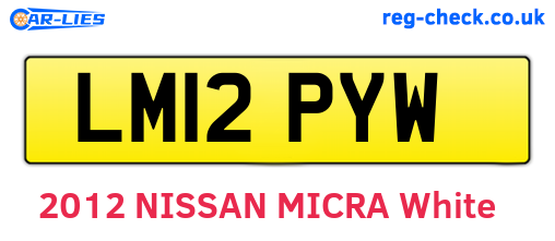 LM12PYW are the vehicle registration plates.