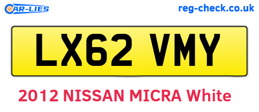 LX62VMY are the vehicle registration plates.