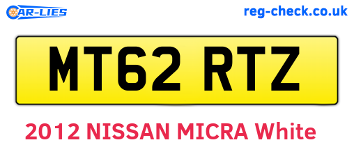 MT62RTZ are the vehicle registration plates.