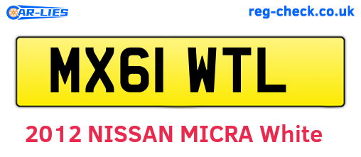MX61WTL are the vehicle registration plates.