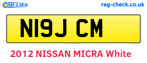 N19JCM are the vehicle registration plates.