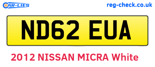ND62EUA are the vehicle registration plates.