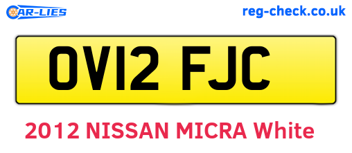 OV12FJC are the vehicle registration plates.