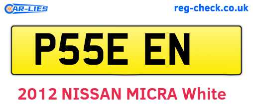 P55EEN are the vehicle registration plates.