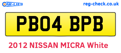 PB04BPB are the vehicle registration plates.