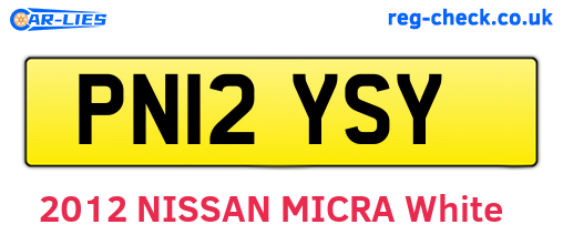 PN12YSY are the vehicle registration plates.