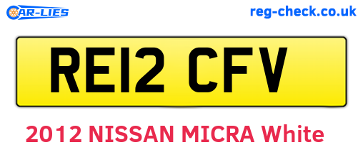 RE12CFV are the vehicle registration plates.