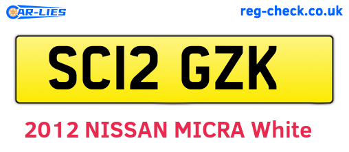 SC12GZK are the vehicle registration plates.
