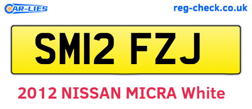 SM12FZJ are the vehicle registration plates.