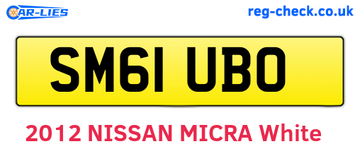 SM61UBO are the vehicle registration plates.