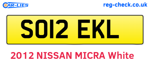 SO12EKL are the vehicle registration plates.
